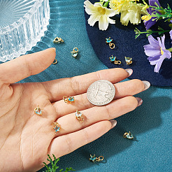 12 pz 2 stili ottone micro pavé zirconia cubica charms&nbsp;KK-TA0008-70E