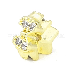 Perline di zirconi cubici trasparenti con pavé di ottone&nbsp;KK-F875-13G