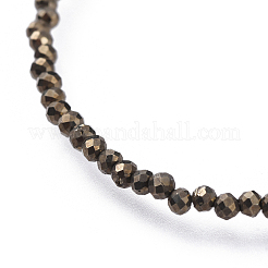 Pulseras de cuentas de pirita natural&nbsp;BJEW-JB04555-02