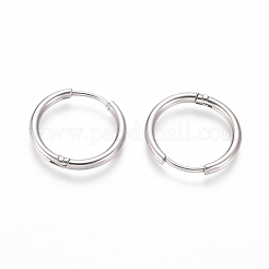Orecchini a cerchio huggie in acciaio inossidabile 202 anti-ossidazione&nbsp;X-EJEW-F111A-19mm-P
