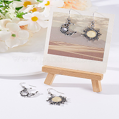 2 Paar asymmetrische Glasohrringe mit Sonne und Mond&nbsp;EJEW-LP0001-16