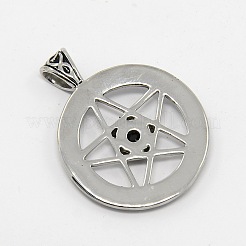 Anillo vintage de acero inoxidable 304 para hombre con colgantes de estrella de pentagrama.&nbsp;X-STAS-O044-25A