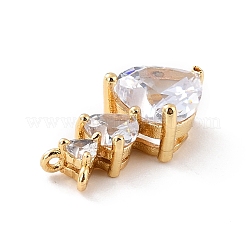 Ciondoli ecologici in ottone chiaro con zirconi cubici&nbsp;ZIRC-C027-02G-RS