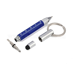 Porte-clés stylo pratique en aluminium 6 en 1&nbsp;AJEW-R004-01P-05