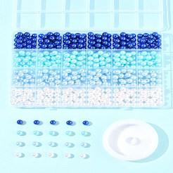 100 Stück 4 Farben sprühlackierte ABS-Kunststoff-Imitationsperlen&nbsp;OACR-FS0002-09B