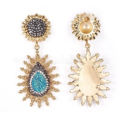 Natürliche Druzy Achat Ohrstecker&nbsp;EJEW-F232-37G