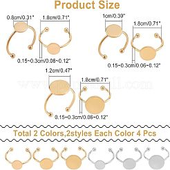 24 Stück 6 Stil Edelstahl offene Manschette Fingerring finden&nbsp;FIND-CA0004-44