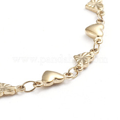 Herz 304 Edelstahl Gliederkettenarmbänder&nbsp;BJEW-L673-008-G