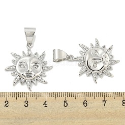 Pendenti in zirconi cubici trasparenti in micro pavè di ottone&nbsp;ZIRC-P115-01P