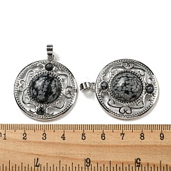 Natur Schneeflocken-Obsidian Anhänger&nbsp;G-Q158-03L