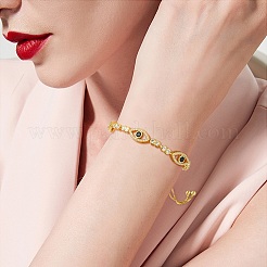 Schieberarmband aus Zirkonia mit Pferdeauge&nbsp;BJEW-SZ0002-08A