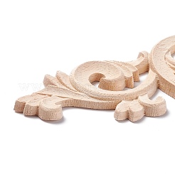 Applique onlay sculpté en bois de caoutchouc&nbsp;AJEW-L080-12
