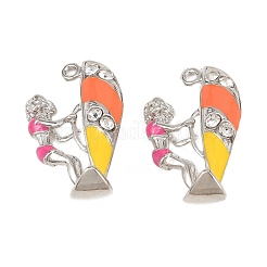Pendentifs émail d'alliage de strass&nbsp;FIND-B062-10P