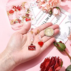 10 pendentif décoratif en alliage émaillé sur le thème de la Saint-Valentin&nbsp;HJEW-CJD00004