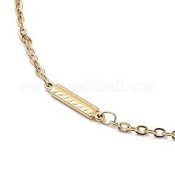 Collana a catena rettangolare in acciaio inossidabile 304 con placcatura ionica (ip)&nbsp;NJEW-K249-04G