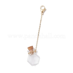 Decorazioni pendenti con bottiglie dei desideri in vetro vuote&nbsp;HJEW-JM02662-05
