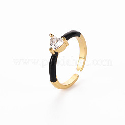 Anelli per polsini in ottone smaltato&nbsp;RJEW-T016-31B-NF