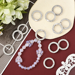 16 anneau de porte à ressort en alliage de strass&nbsp;FIND-SP0004-52C