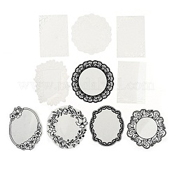 10 Stück 10 Stile Vintage Spitze wasserdichte Haustier Aufkleber Sets&nbsp;LS-DIY-M066-05D