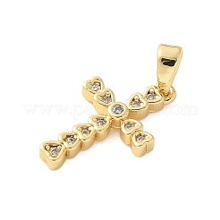 Pendentifs avec zircon cubiques à micro-pavés en laiton&nbsp;KK-U056-50G