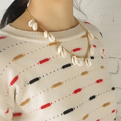 Shell spirale collier pendentif&nbsp;AJEW-P034-03A