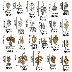 Pendentifs de feuille en alliage de style tibétain &nbsp;TIBEP-PH0001-10-LF-WH