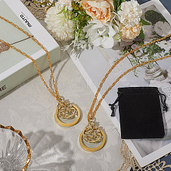 2 collana con ciondolo in lega con fiore e lente d'ingrandimento in vetro per donna&nbsp;MAGL-SP0001-01G