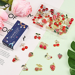 40 pendentif en alliage fraise et cerise&nbsp;FIND-SC0019-91