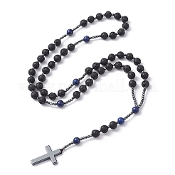 Collane di perle di rosario con lapislazzuli naturali&nbsp;NJEW-JN04461-01