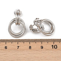 Ohrstecker mit Twist-Ring aus Edelstahl 304&nbsp;EJEW-P324-05P
