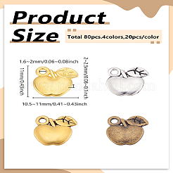 80 pièces 4 couleurs pendentifs en alliage de style tibétain&nbsp;FIND-LP0003-12