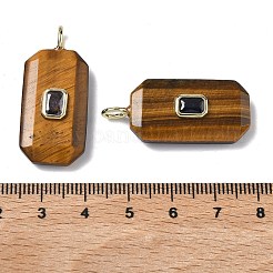Natürliche Tigerauge facettierte Anhänger&nbsp;G-F819-02G-01