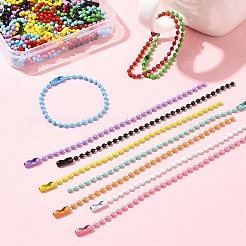 50 Stück 10 Farben sprühlackierte Eisenkugelketten&nbsp;CH-FS0001-02
