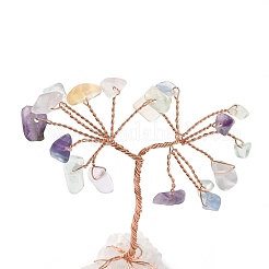 Trucioli di fluorite naturale decorazioni albero della vita&nbsp;DJEW-P022-01B-05
