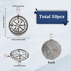 50 pièces pendentifs en alliage de style tibétain&nbsp;FIND-SC0021-16A