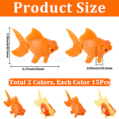 30 pz. 2 decorazioni in resina a forma di pesce dorato&nbsp;AJEW-SP0004-10