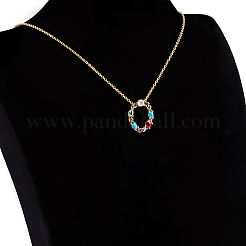 Colliers avec pendentifs initiaux en laiton doré&nbsp;NJEW-S069-JN002-O