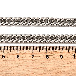 Colliers à maillons cubains en acier inoxydable 304 de 6 mm pour hommes&nbsp;NJEW-B134-08B-P