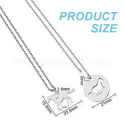 DIY-Set zur Herstellung einer Halskette mit Pferdeanhänger aus Edelstahl 304&nbsp;DIY-DR0001-44