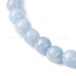 Stretch-Armbänder aus natürlichem Aquamarin mit runden Perlen für Männer und Frauen&nbsp;BJEW-U034-01E-01