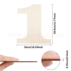 Nummer 1 formen unfertige Holzscheiben&nbsp;DIY-GA0001-14