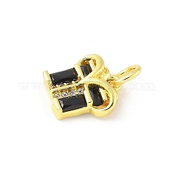 Pendentifs avec zircon cubiques à micro-pavés en laiton&nbsp;KK-Z101-02G-04