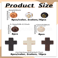 DIY-Sets zur Herstellung von Halsketten mit Kreuz aus Acryl- und Holzperlen&nbsp;DIY-LP0001-48