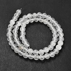 Chapelets de perles de jade blanche naturelle&nbsp;G-B128-A02-02