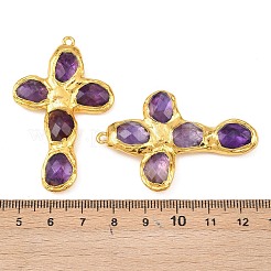 Natürliche Amethyst facettierte große Anhänger&nbsp;KK-H516-27G-02