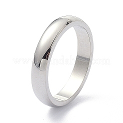 Anello da dito liscio a cupola lucidato da 4 mm anti-ossidazione per ragazze e donne&nbsp;RJEW-C012-06A-P