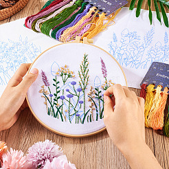 Diy Blumenmuster-Stickerei-Anfänger-Kits&nbsp;DIY-TAC0020-38