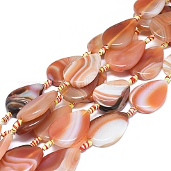Agate à bandes naturelles / brins de perles d'agate à rayures&nbsp;G-L544-004