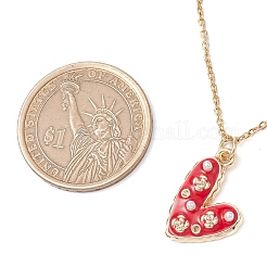 5 pieza 5 estilos collares colgantes de esmalte rojo de aleación con forma de corazón para el día de San Valentín&nbsp;NJEW-JN05138