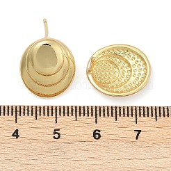 Orecchini a bottone ovali in ottone&nbsp;EJEW-H154-09B-G